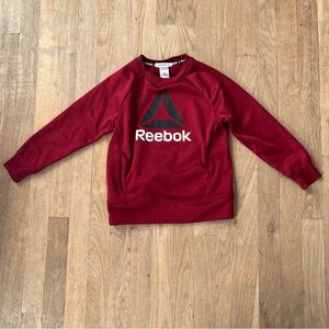 Boys Reebok Crew Neck Burgundy Logo Sweatshirt - Size XS, 4/5